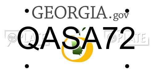 QASA72 Georgia License Plate