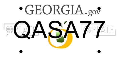 QASA77 Georgia License Plate