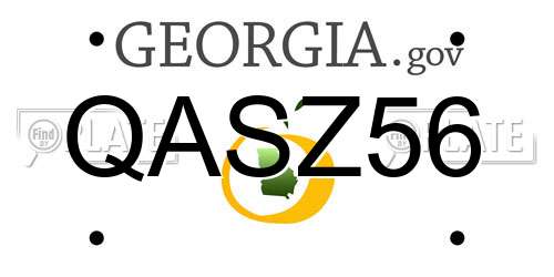 QASZ56 Georgia License Plate