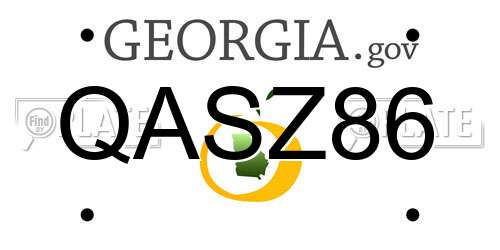 QASZ86 Georgia License Plate
