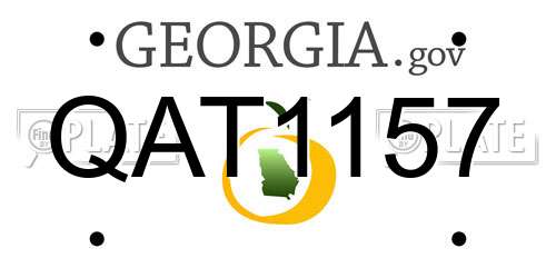 QAT1157 Georgia License Plate