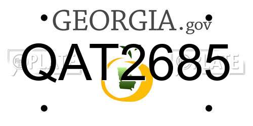 QAT2685 Georgia License Plate