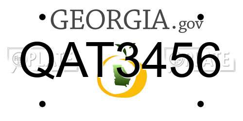 QAT3456 Georgia License Plate