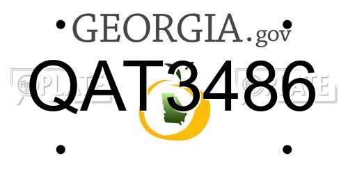 QAT3486 Georgia License Plate