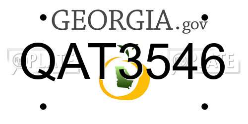 QAT3546 Georgia License Plate