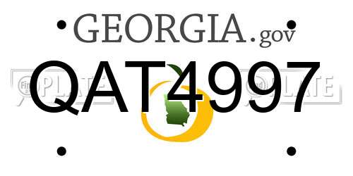 QAT4997 Georgia License Plate