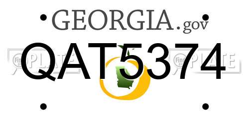 QAT5374 Georgia License Plate