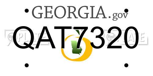 QAT7320 Georgia License Plate