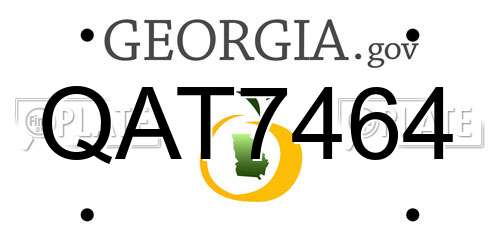 QAT7464 Georgia License Plate
