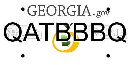 QATBBBQ Georgia License Plate