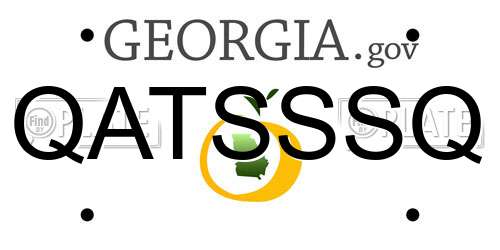 QATSSSQ Georgia License Plate