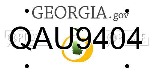 QAU9404 Georgia License Plate