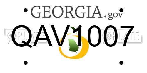 QAV1007 Georgia License Plate