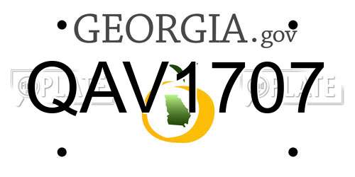QAV1707 Georgia License Plate