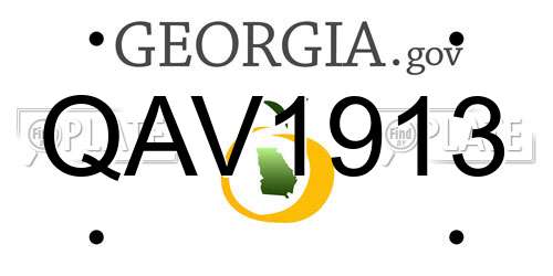 QAV1913 Georgia License Plate