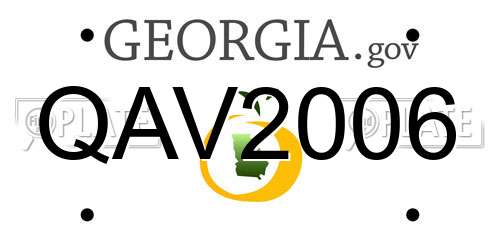 QAV2006 Georgia License Plate