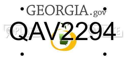 QAV2294 Georgia License Plate