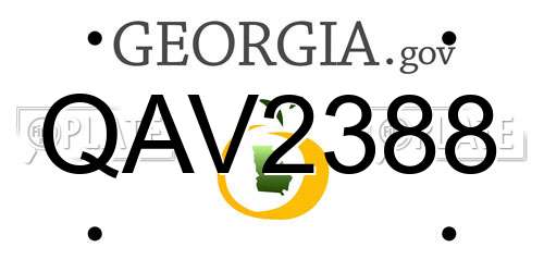QAV2388 Georgia License Plate