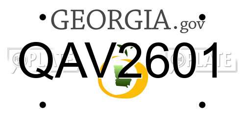 QAV2601 Georgia License Plate