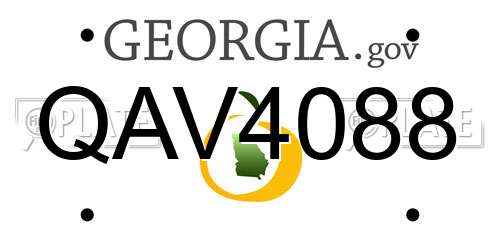 QAV4088 Georgia License Plate