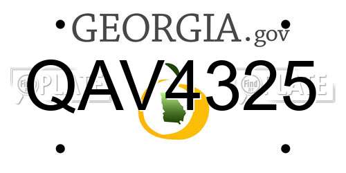 QAV4325 Georgia License Plate