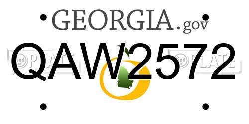 QAW2572 Georgia License Plate