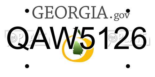 QAW5126 Georgia License Plate