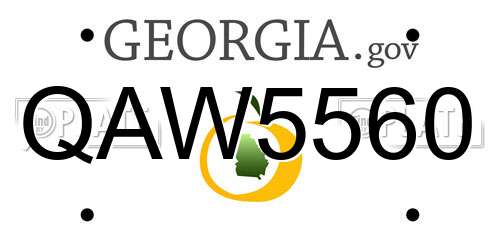 QAW5560 Georgia License Plate