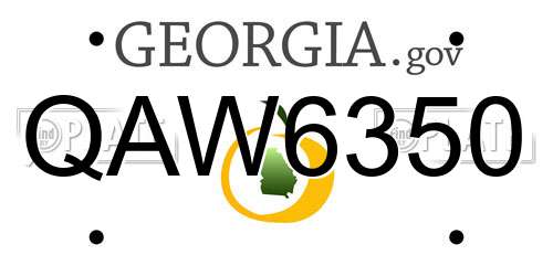 QAW6350 Georgia License Plate