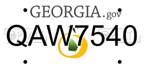 QAW7540 Georgia License Plate