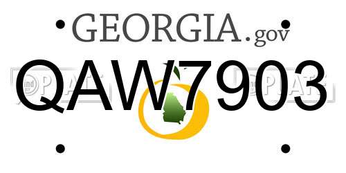 QAW7903 Georgia License Plate