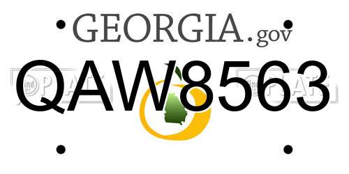 QAW8563 Georgia License Plate