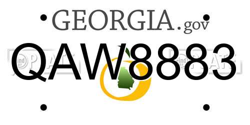 QAW8883 Georgia License Plate