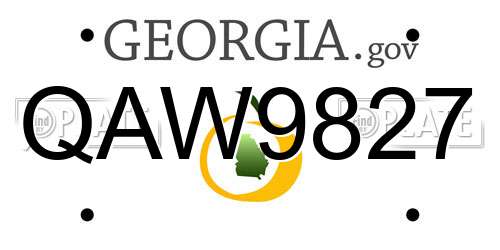 QAW9827 Georgia License Plate