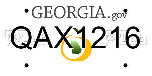 QAX1216 Georgia License Plate