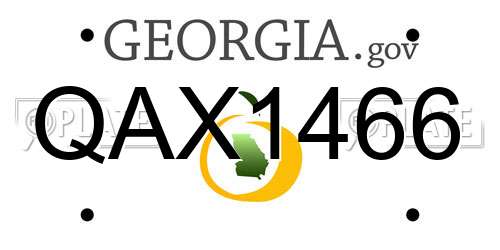 QAX1466 Georgia License Plate