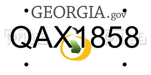 QAX1858 Georgia License Plate