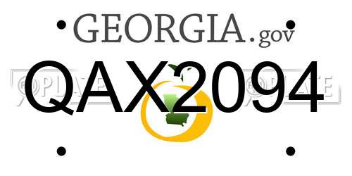 QAX2094 Georgia License Plate