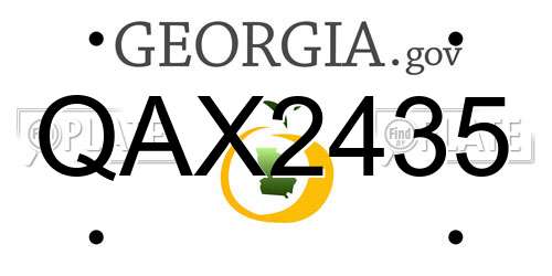 QAX2435 Georgia License Plate