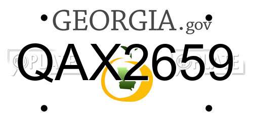 QAX2659 Georgia License Plate