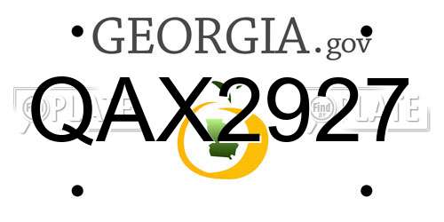 QAX2927 Georgia License Plate