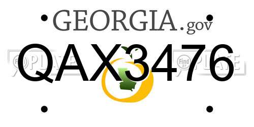 QAX3476 Georgia License Plate