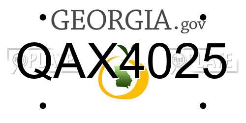 QAX4025 Georgia License Plate