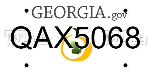 QAX5068 Georgia License Plate