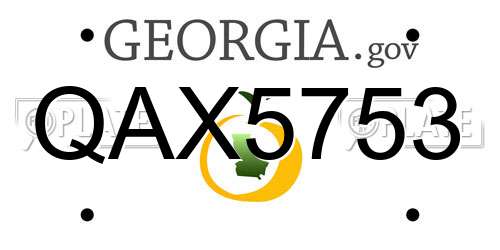 QAX5753 Georgia License Plate