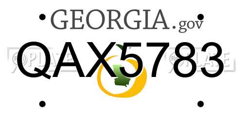 QAX5783 Georgia License Plate