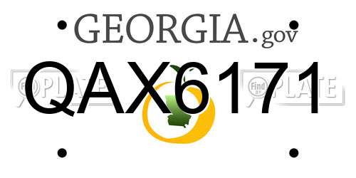 QAX6171 Georgia License Plate