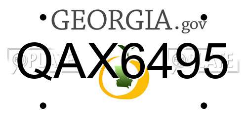 QAX6495 Georgia License Plate