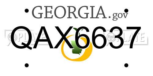 QAX6637 Georgia License Plate