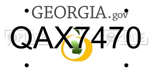 QAX7470 Georgia License Plate